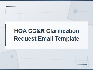 Cc&r Clarification Request Email Template for Hoa