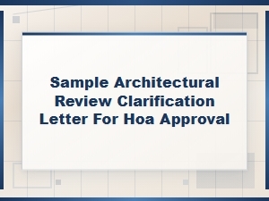 Architectural Review Clarification Letter Sample for Hoa