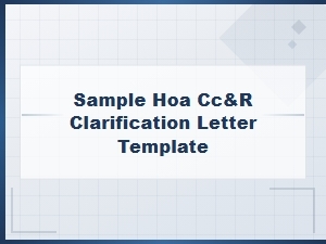 Sample Hoa Cc&r Clarification Letter Template for Amendment Requests