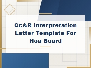 Cc&r Interpretation Letter Template for Hoa Boards