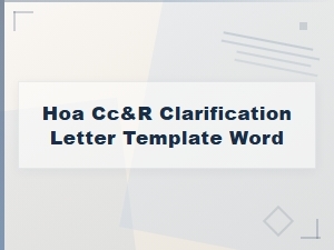 Hoa Cc&r Clarification Letter Template for Word
