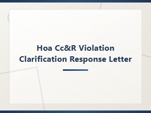 Hoa Cc&r Violation Clarification Response Letter Template