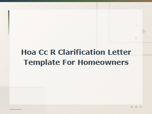 How to Write a Cc&r Clarification Letter for Your Hoa