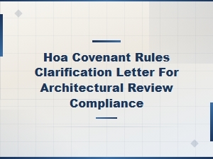 Hoa Covenant Rules Clarification Letter