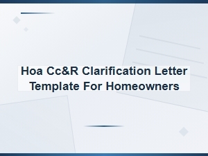 Hoa Cc&r Clarification Letter Template for Homeowners